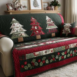 Christmas Tree Quilted Sofa Cover