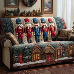 Nutcracker Row Quilted Sofa Cover