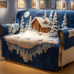 Moonlit Cabin Quilted Sofa Cover
