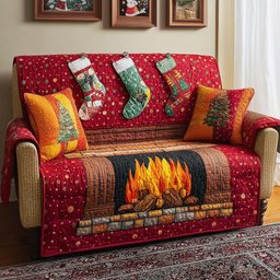 Warm Hearth Quilted Sofa Cover