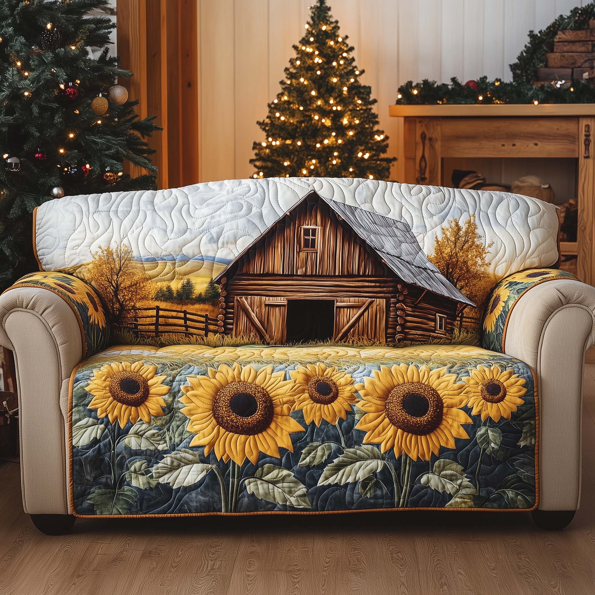 Rustic Barn Quilted Sofa Cover