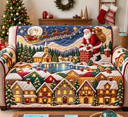 Santa Lakeside Village Quilted Sofa Cover
