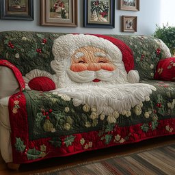 Holly Santa Quilted Sofa Cover