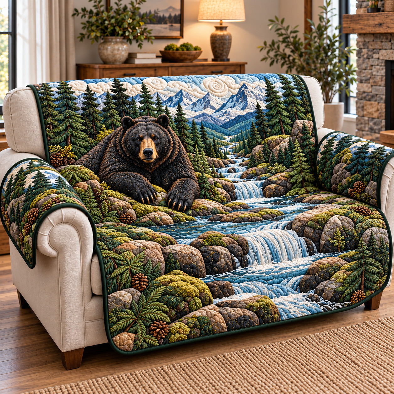 Rustic Guardian Quilted Sofa Cover