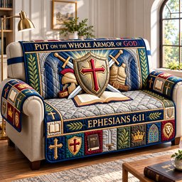 Armor Of God Quilted Sofa Cover