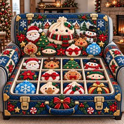 Festive Dumpling Box Quilted Sofa Cover