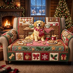 Golden Bakery Quilted Sofa Cover