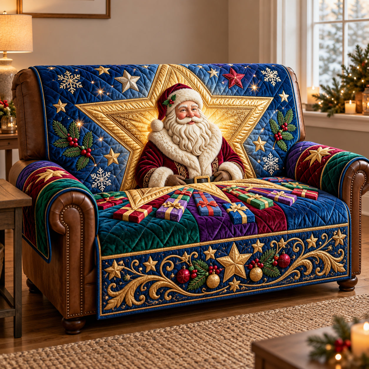 Santa Elegance Quilted Sofa Cover
