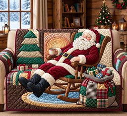 Santa Cozy Nap Quilted Sofa Cover