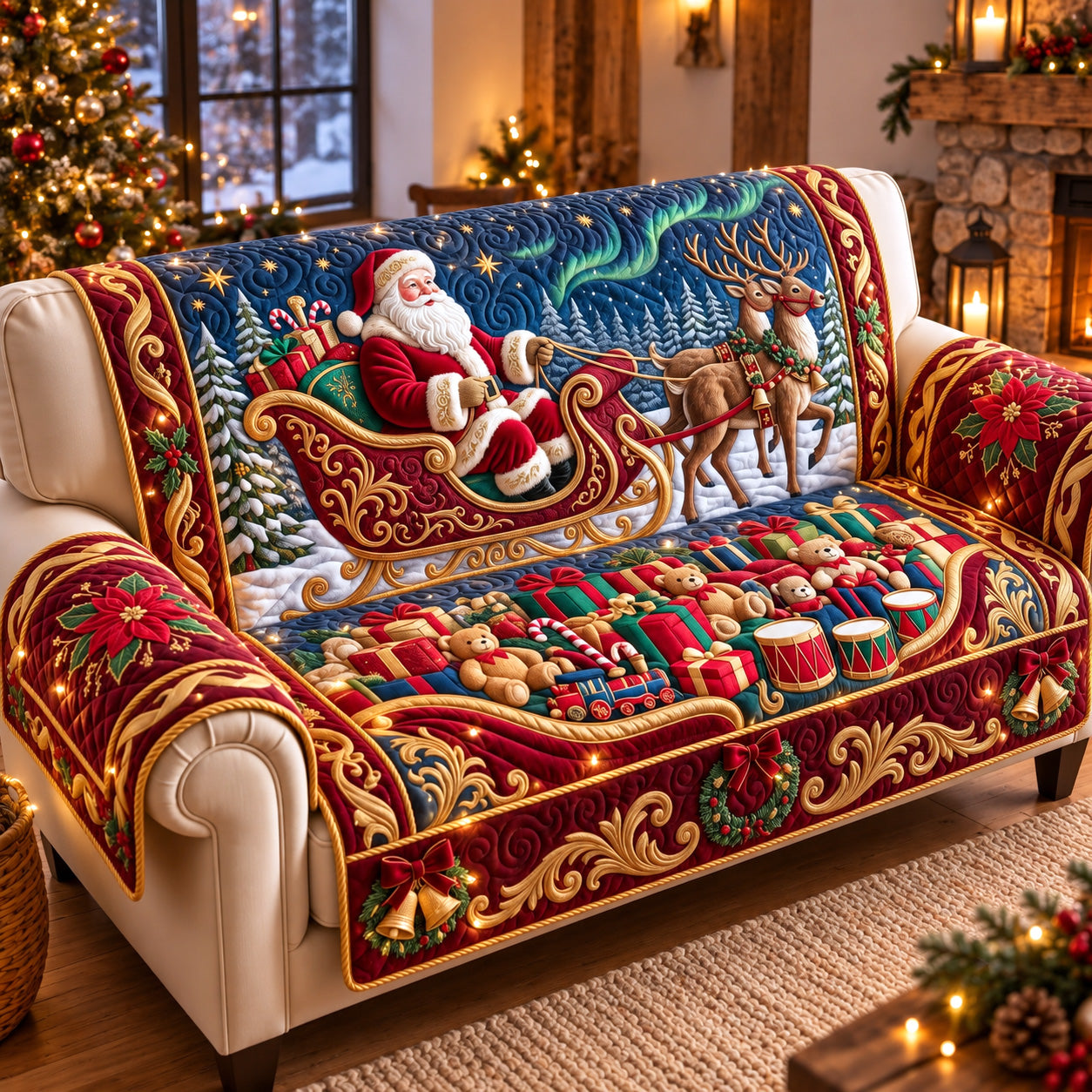 Santa Aurora Ride Quilted Sofa Cover