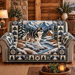Cabin Husky Walk Quilted Sofa Cover