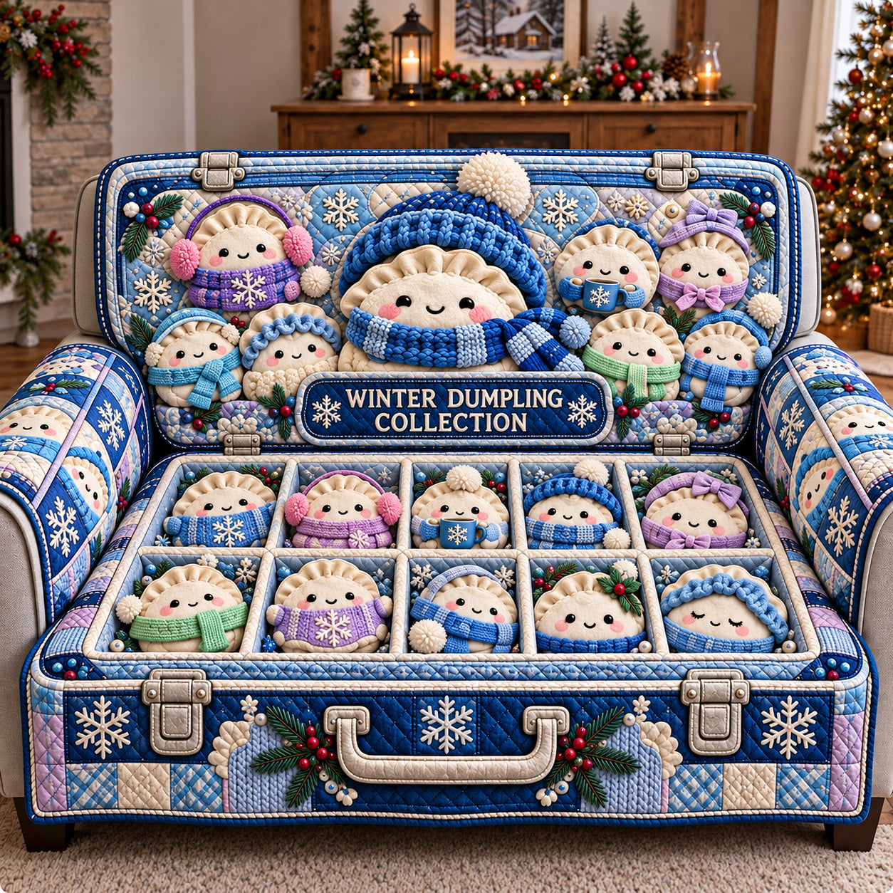 Winter Dumpling Box Quilted Sofa Cover