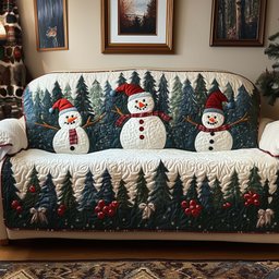 Snowman Quilted Sofa Cover