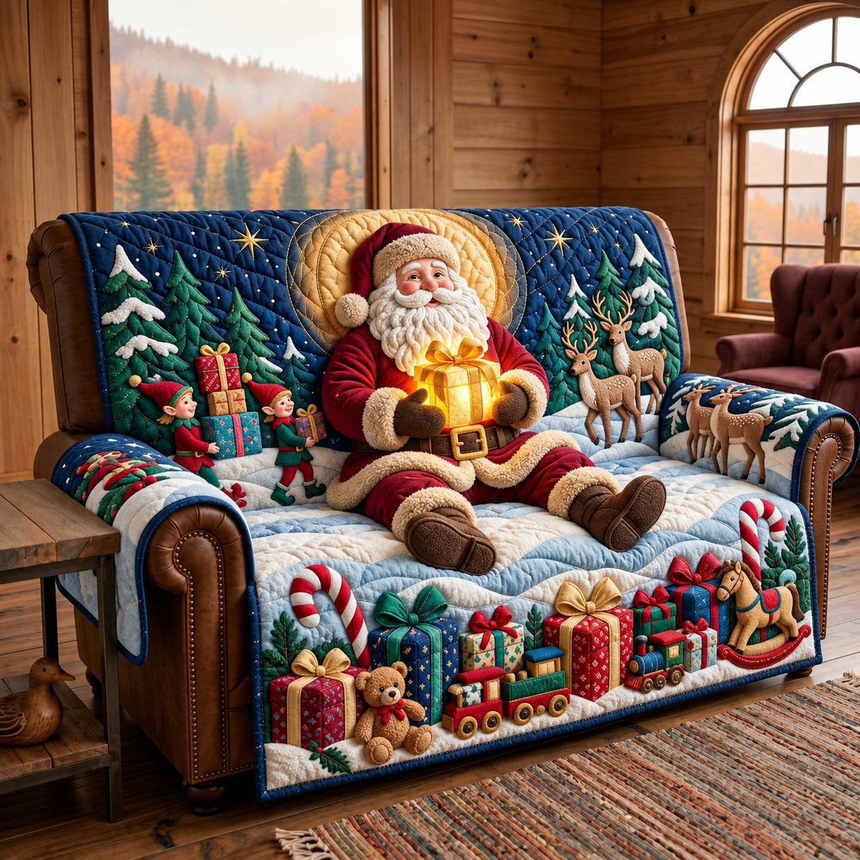 Christmas Cheer Quilted Sofa Cover