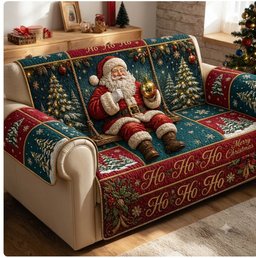 Santa Spirit Quilted Sofa Cover