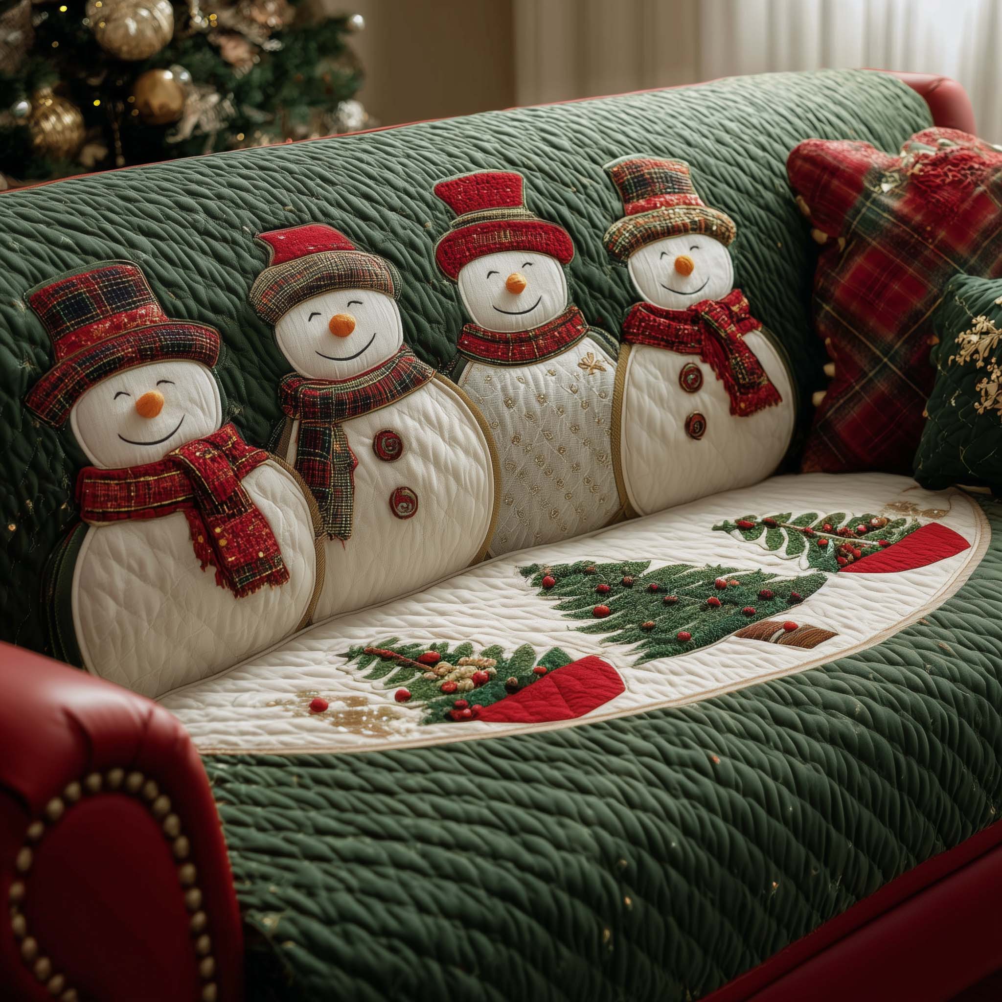 Festive Joy Quilted Sofa Cover