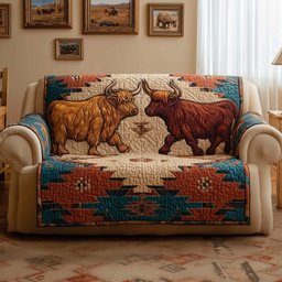 Fuzzy Highland Quilted Sofa Cover