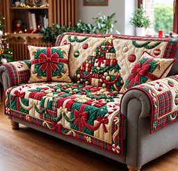 Holiday Gift Quilted Sofa Cover