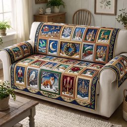 Holiday Patchwork Quilted Sofa Cover
