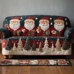 Jolly Santa Quilted Sofa Cover