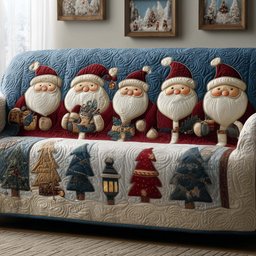 Jolly Santa Quilted Sofa Cover