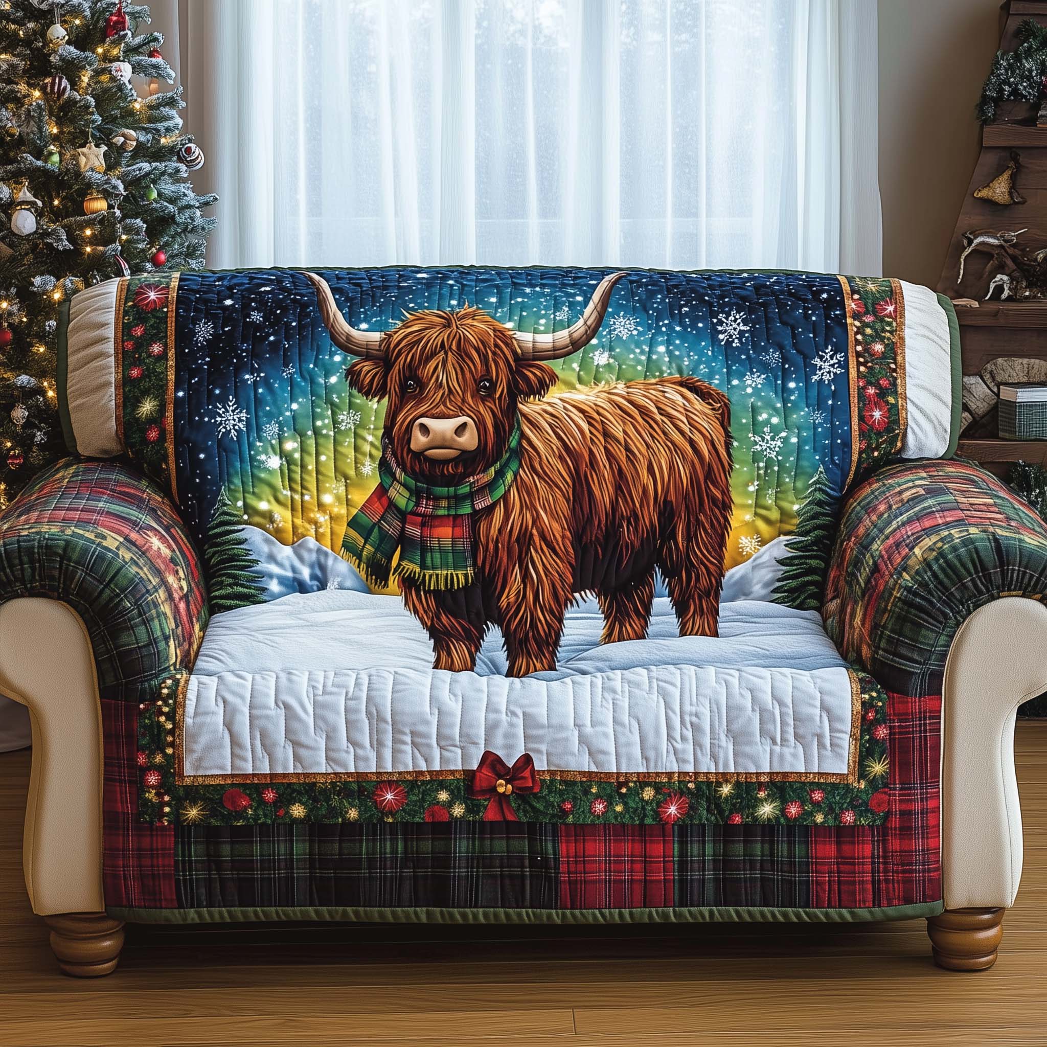 Snowfield Melody Quilted Sofa Cover