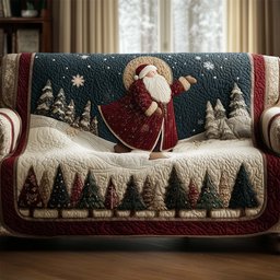 Jolly Santa Quilted Sofa Cover