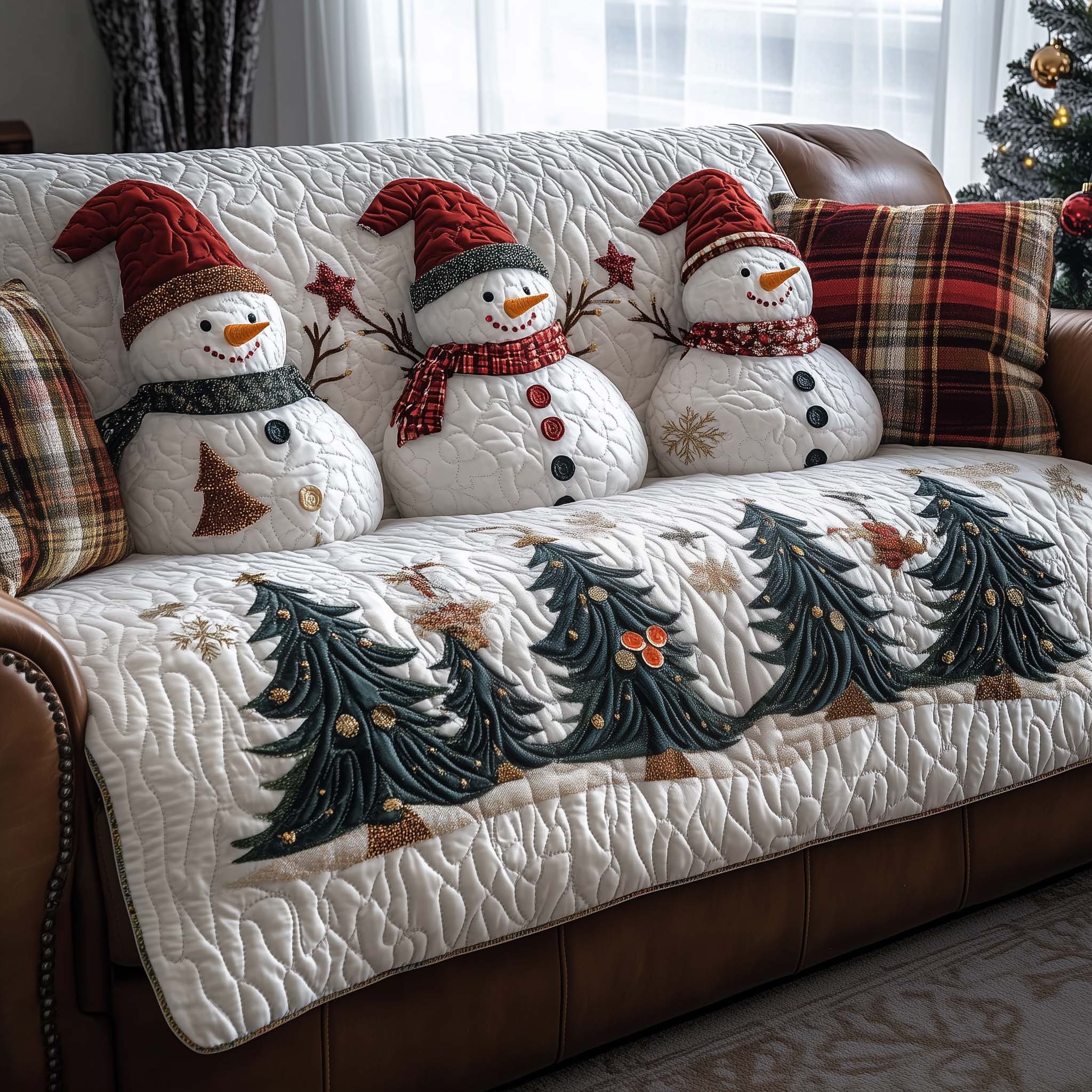 Festive Joy Quilted Sofa Cover
