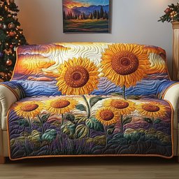 Golden Horizon Quilted Sofa Cover