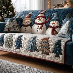 Holiday Glow Quilted Sofa Cover
