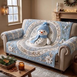Frosty Friend Quilted Sofa Cover