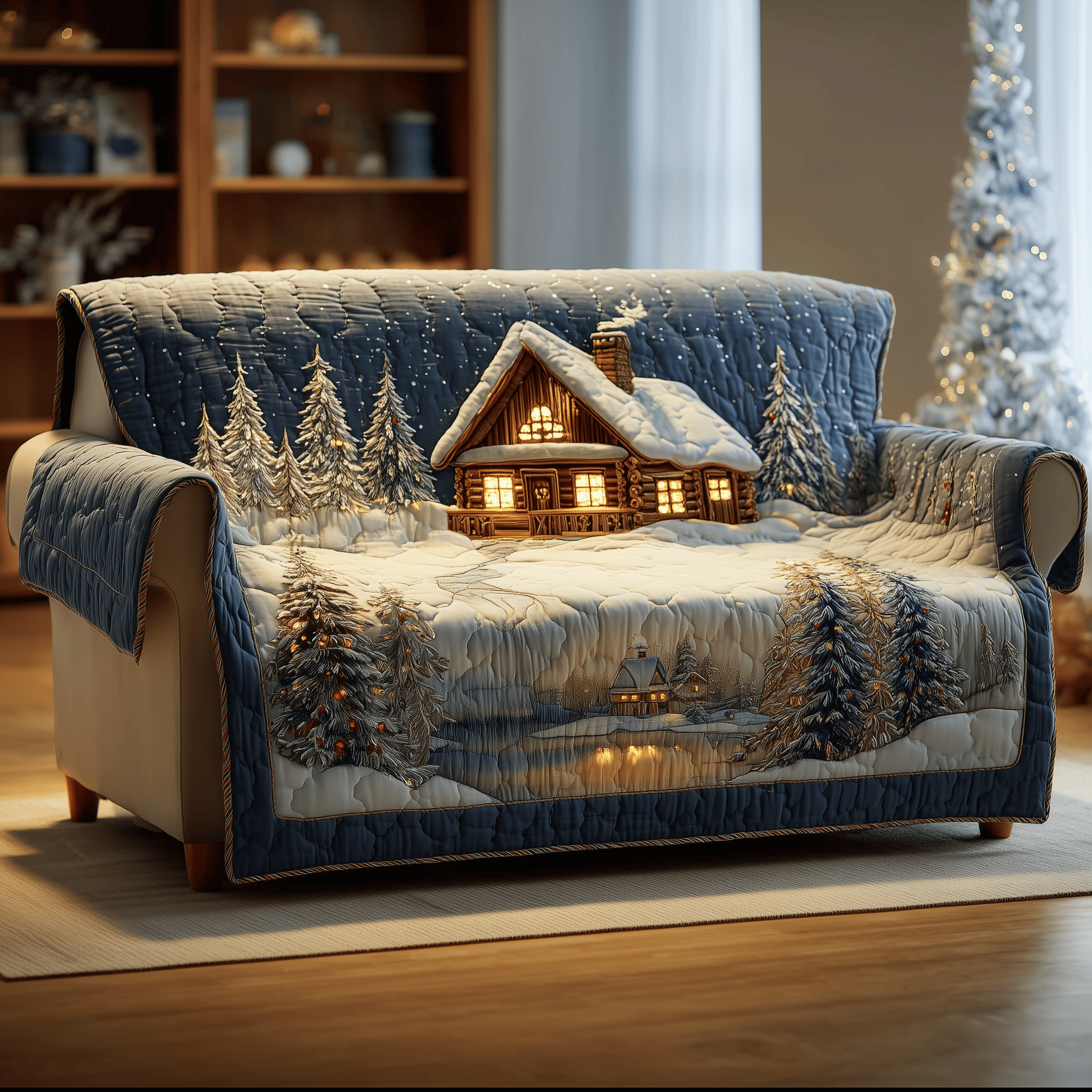 Winter Retreat Quilted Sofa Cover