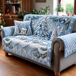 Winter Forest Quilted Sofa Cover