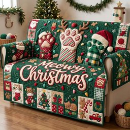 Moewy Christmas Quilted Sofa Cover