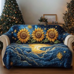 Celestial Bloom Quilted Sofa Cover