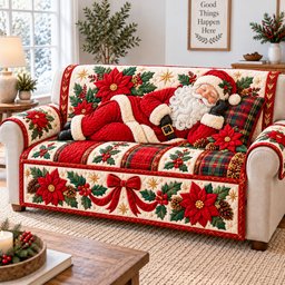 Santa North Sleep Quilted Sofa Cover