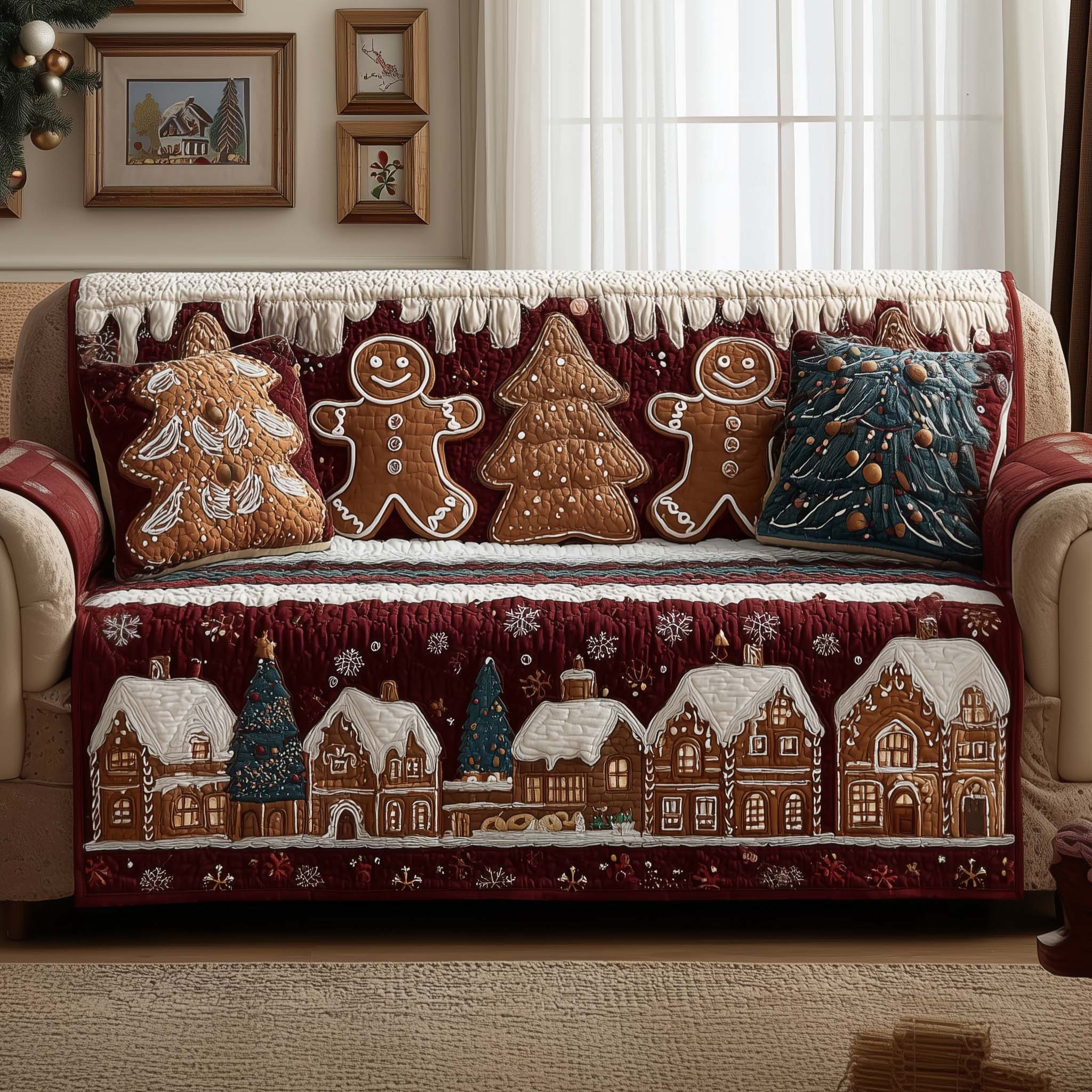 Festive Bake Quilted Sofa Cover