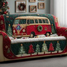 Holiday Van Quilted Sofa Cover