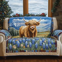 Bluebonnet Serenity Quilted Sofa Cover