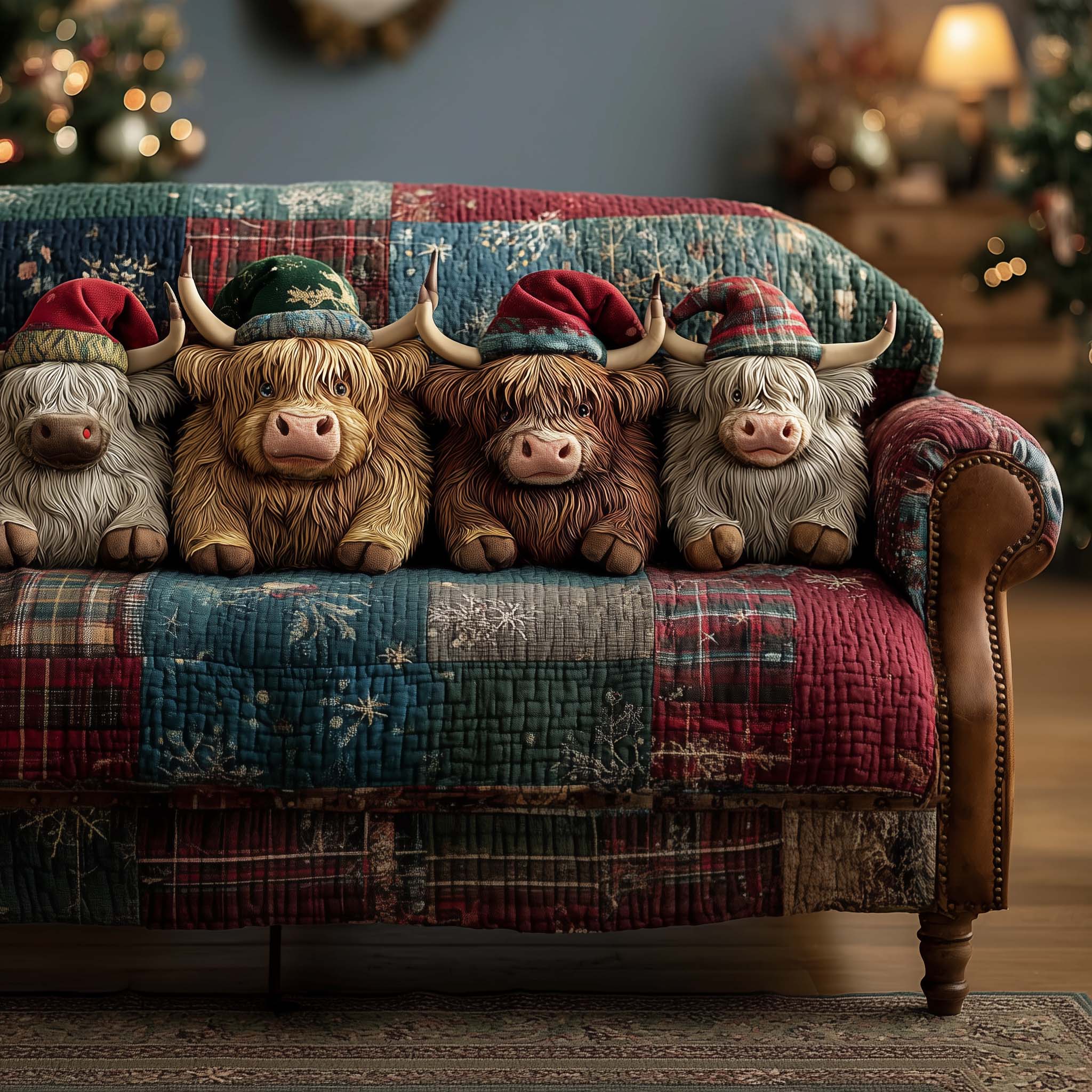 Holiday Farmstead Quilted Sofa Cover
