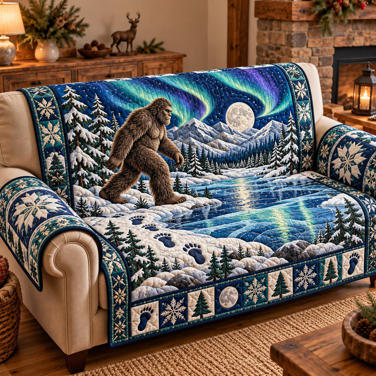 Aurora Bigfoot Walk Quilted Sofa Cover