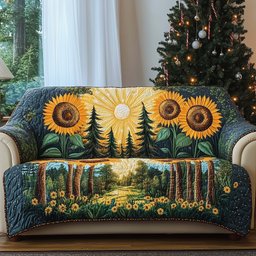 Forest Glow Quilted Sofa Cover