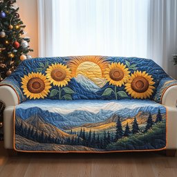 Mountain Crown Quilted Sofa Cover