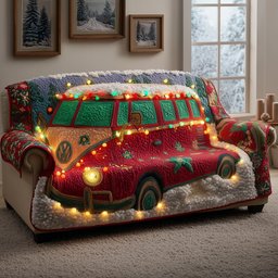 Holiday Van Quilted Sofa Cover