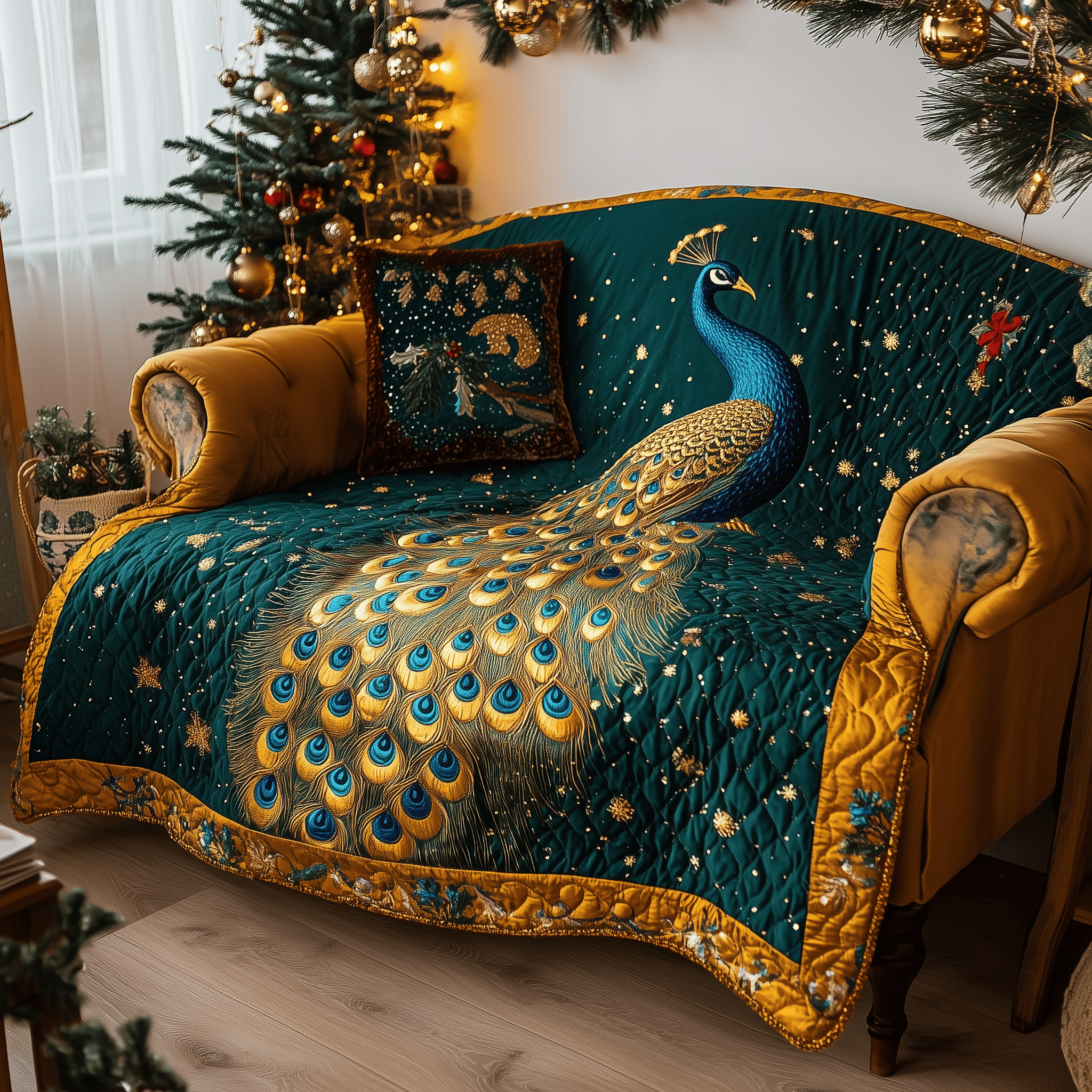 Feather Symphony Quilted Sofa Cover