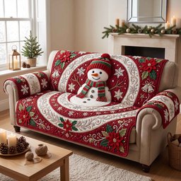 Frosty Friend Quilted Sofa Cover