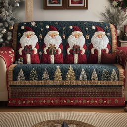 Jolly Santa Quilted Sofa Cover