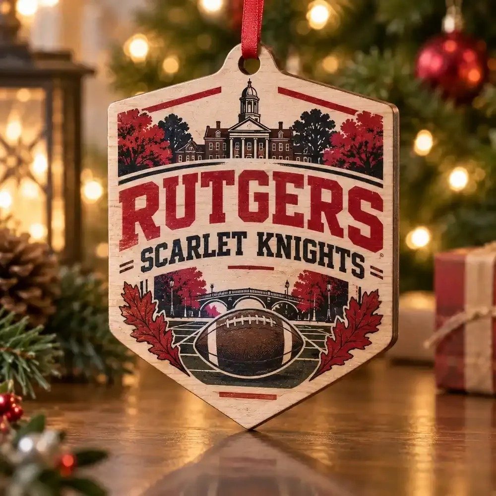 Rutgers Scarlet Knights Christmas Ornament Holiday Tree Decoration Fan Gift