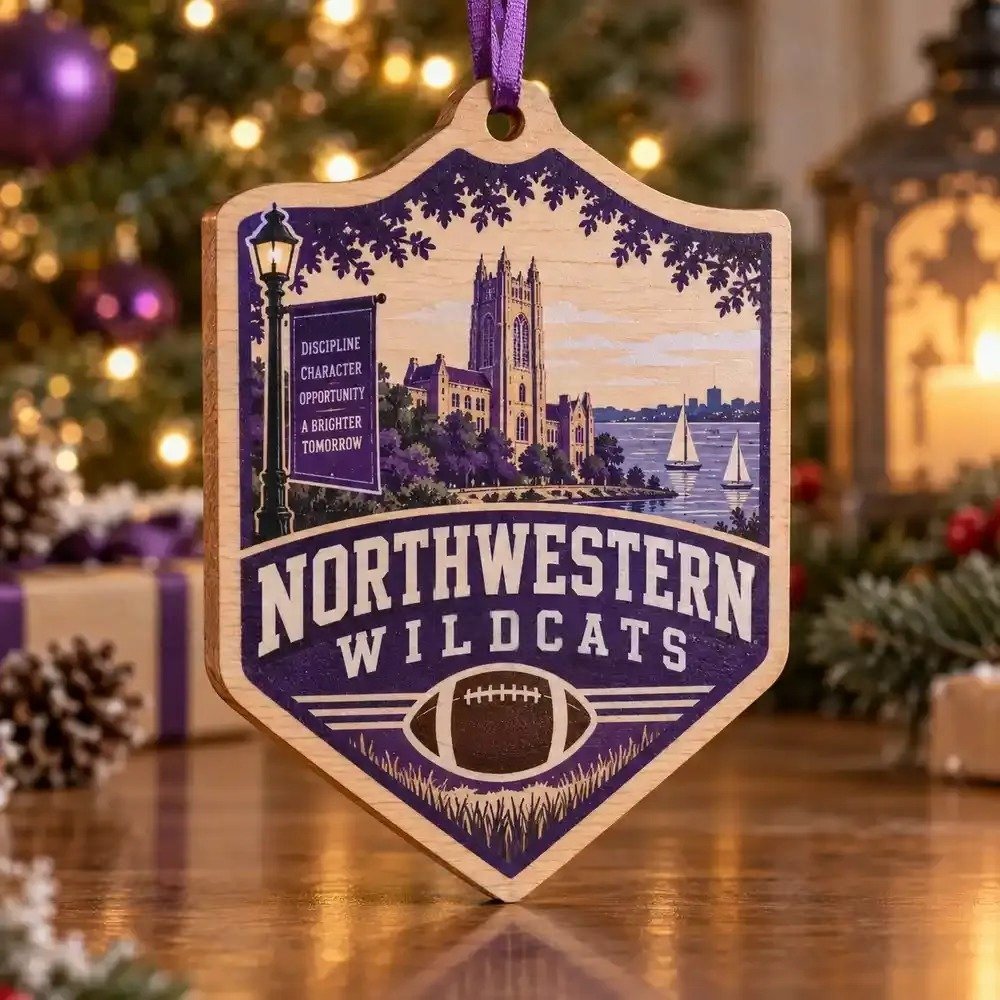 Northwestern Wildcats Christmas Ornament Holiday Tree Decor Fan Gift