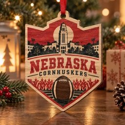 Nebraska Cornhuskers Christmas Ornament Holiday Hanging Tree Decor Football Fans Gift